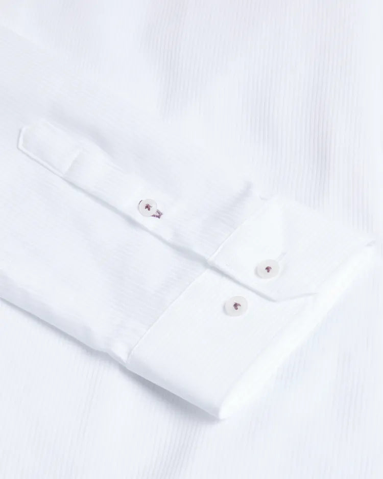 TED BAKER White Satin Stripe Shirt