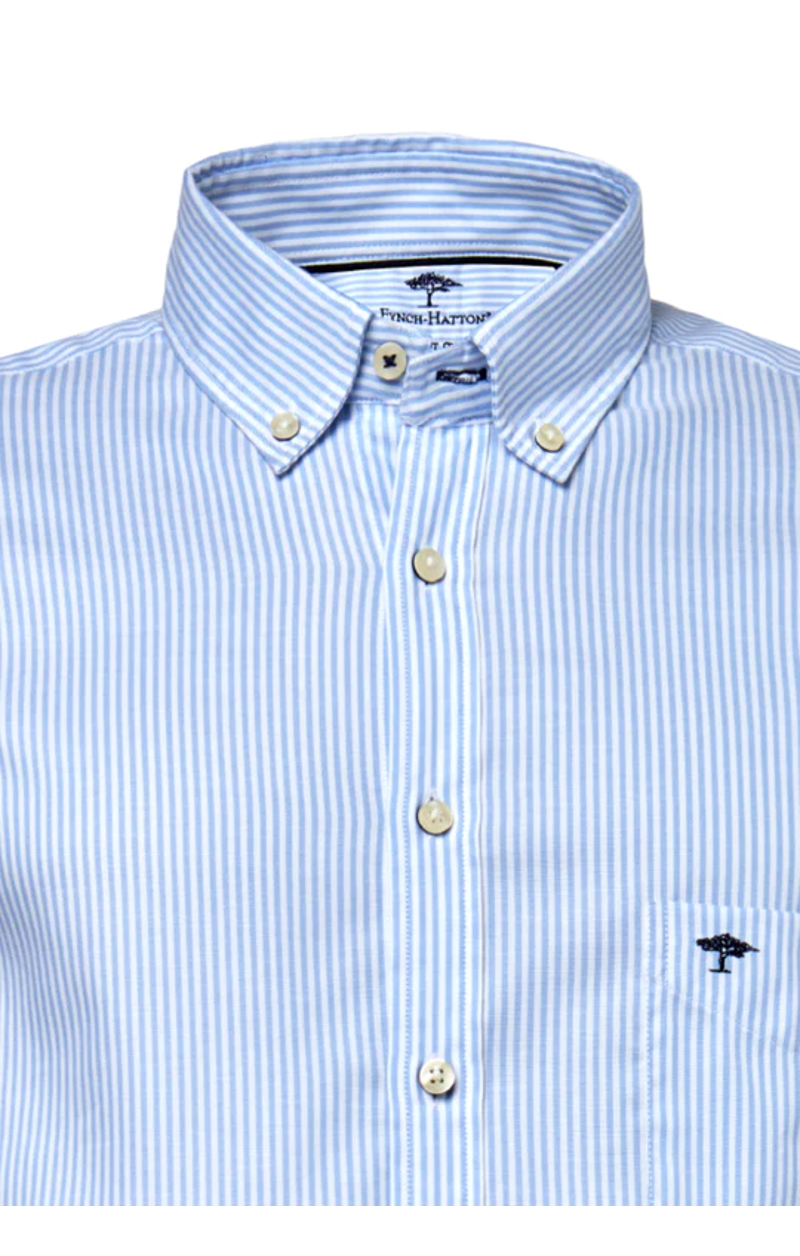 Fynch-Hatton Men&#39;s Light Blue Stipe Shirt