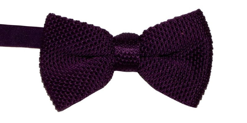 Berry Knitted Bow Tie