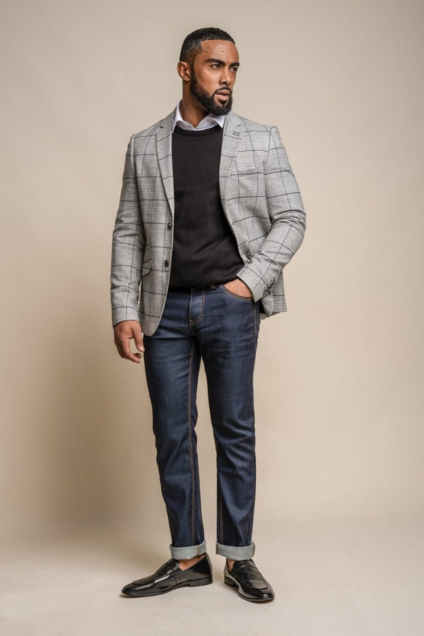 Tweed check blazer sale