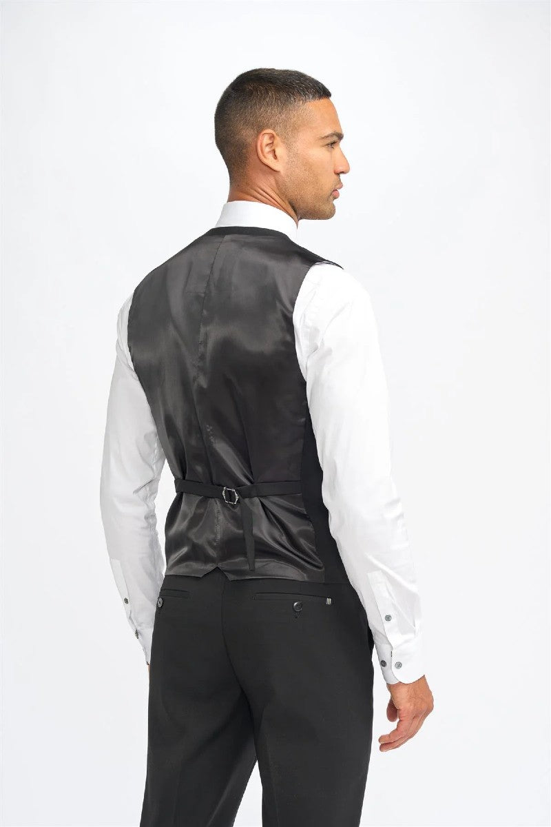 Malibu Black Waistcoat Single Brest
