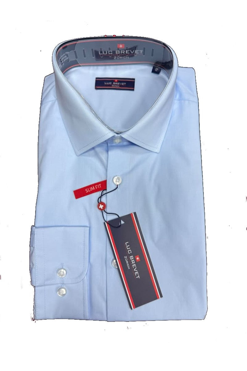 LUC BREVET POWDER BLUE SLIM FIT SHIRT