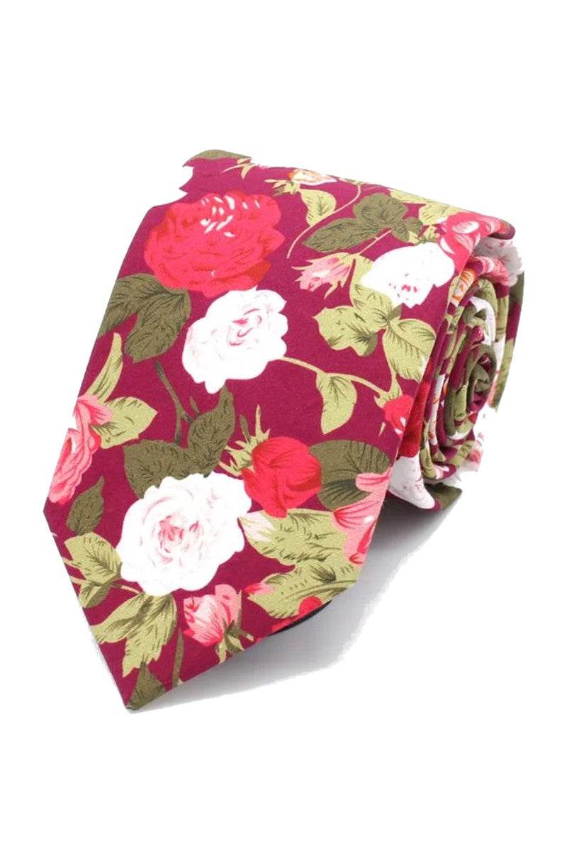 Beautiful Rose Tie - Wine
