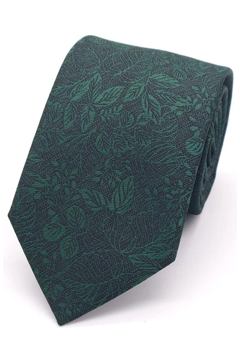 Mix-and-Match Textured Floral Tie - Bottle Green