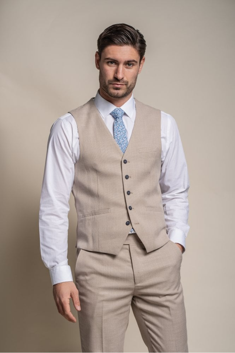 ASOS DESIGN super skinny wool mix suit waistcoat in beige tweed | ASOS