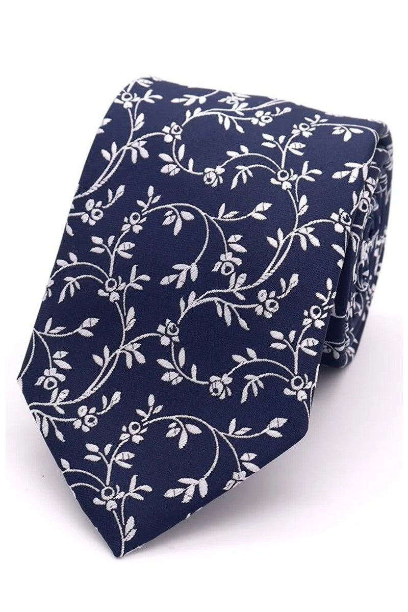 Mix-and-Match Leafy Floral Tie - Navy