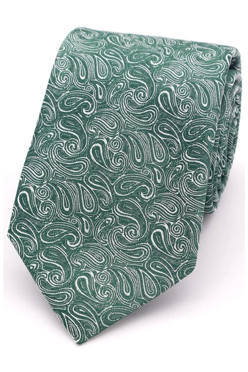 Mix-and-Match Wedding Paisley Tie - Bottle Green