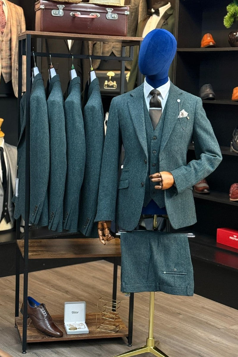 Thomas Lush Olive 3 Piece Suit
