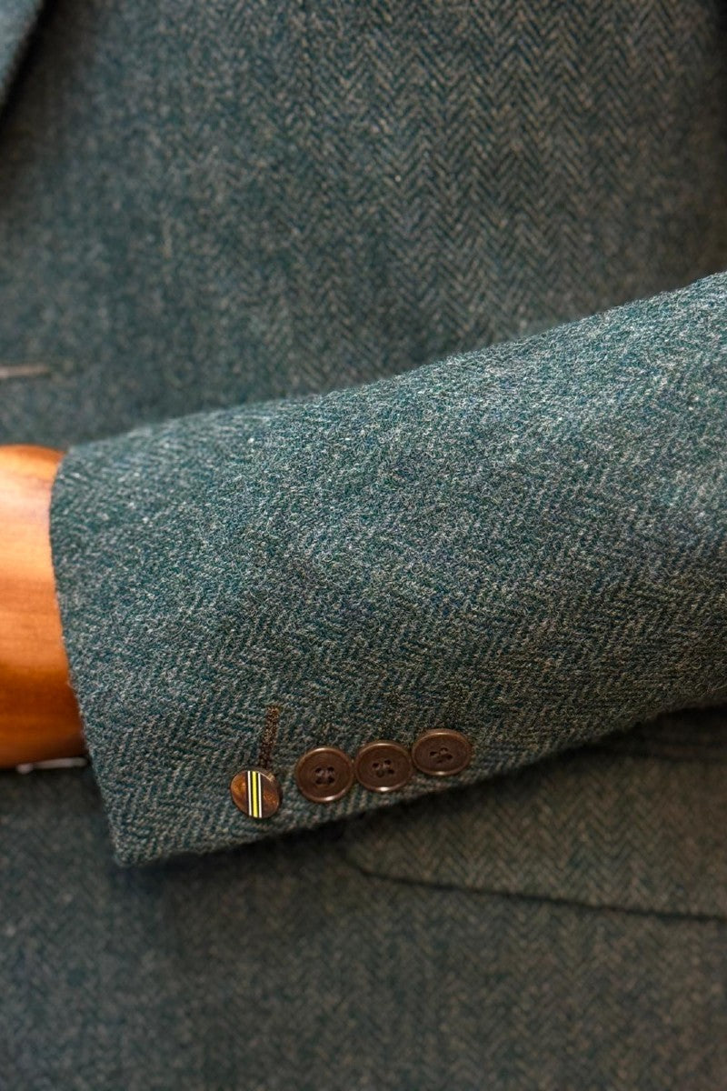 Lush Olive Blazer With Charlton Navy Waistcoat & Trousers