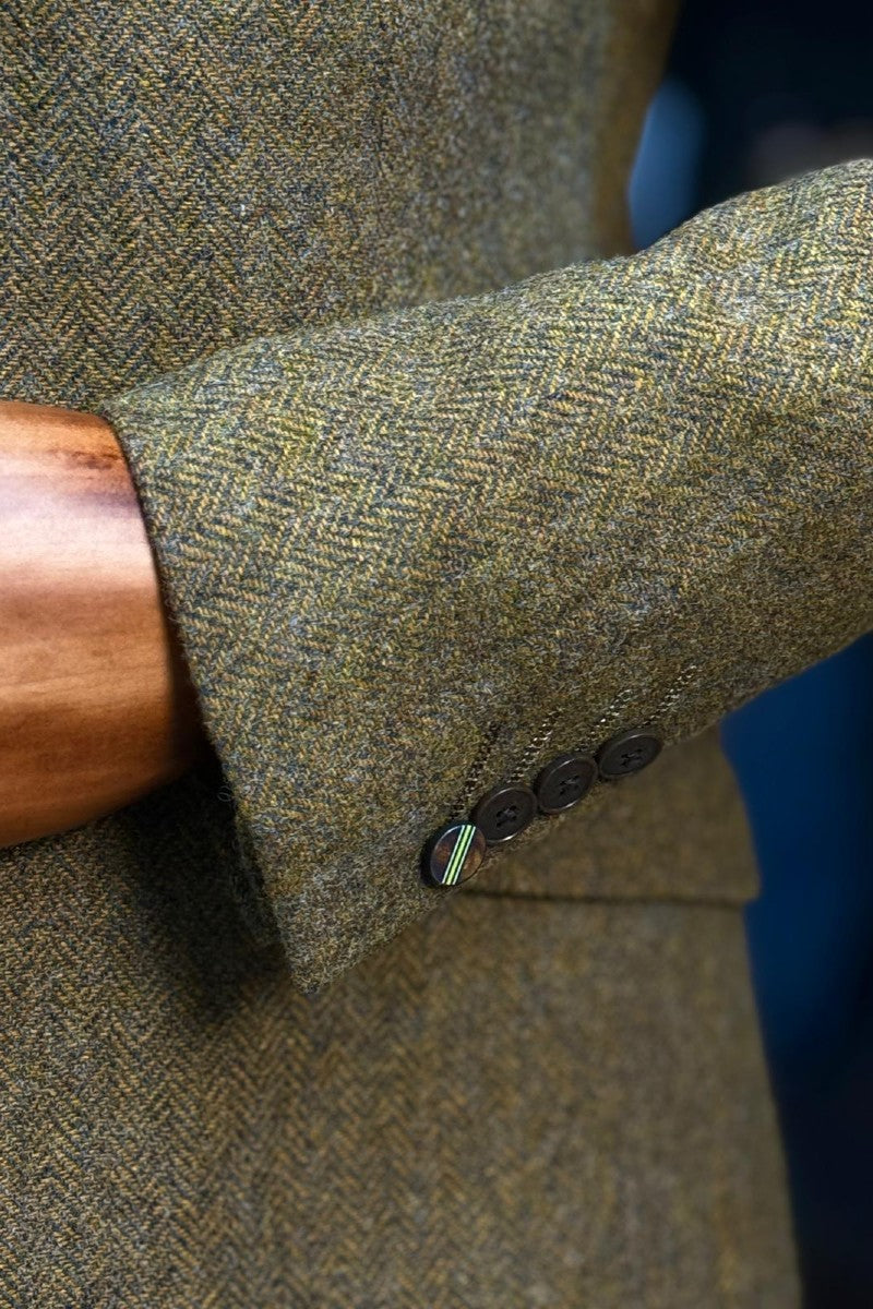 Lush Olive Blazer With Caridi Brown Waistcoat & Trouser