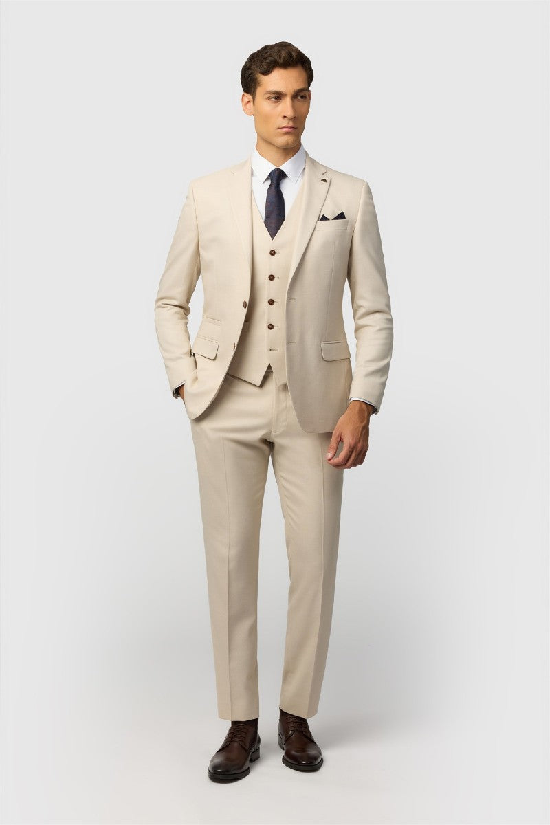 Antique Rogue Slim Fit Blake Ecru Texture Jacket