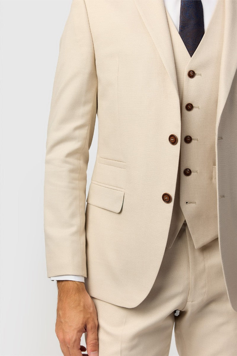 Antique Rogue Slim Fit Blake Ecru Texture Jacket