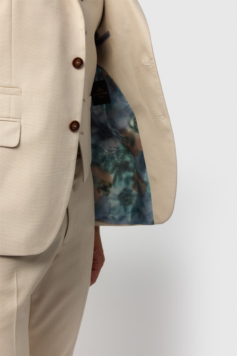 Antique Rogue Slim Fit Blake Ecru Texture Jacket