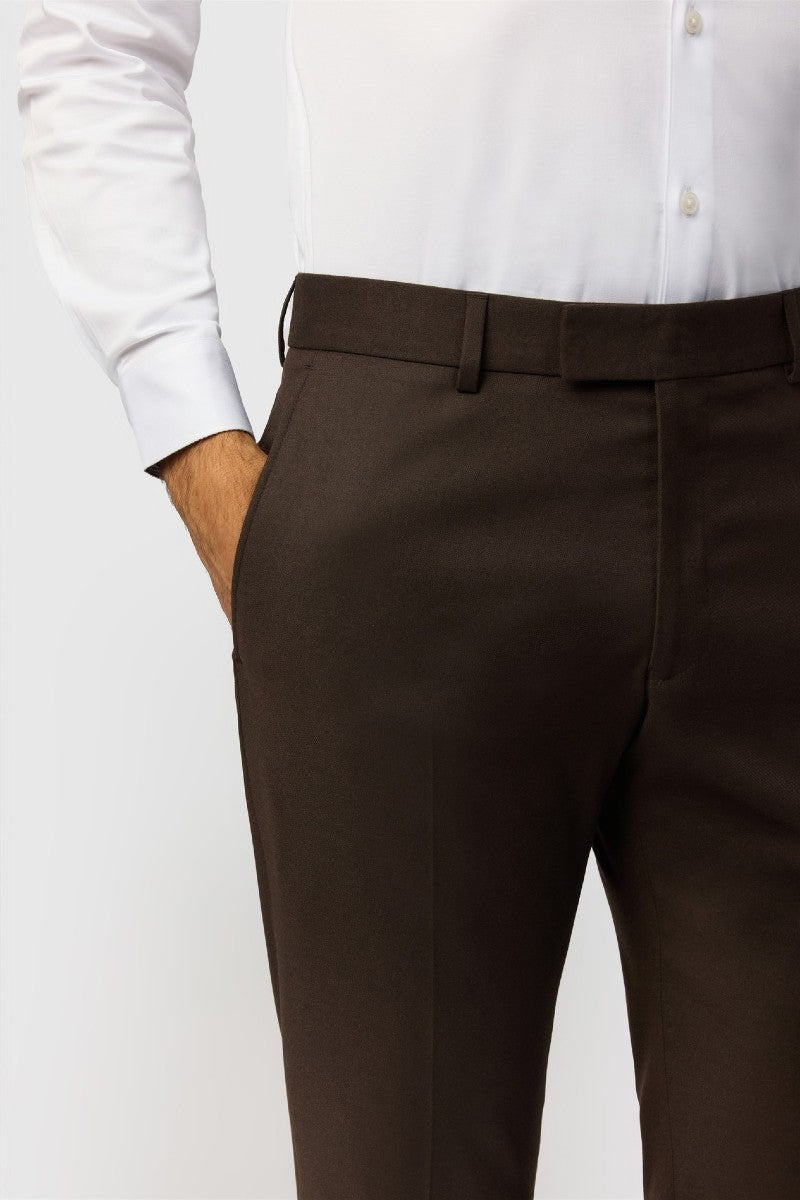 Antique Rogue Slim Fit Harley Chocolate Flannel Trouser