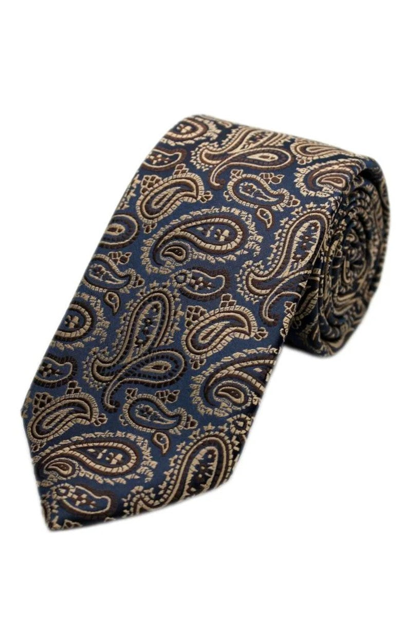 Paisley Tie - Gold/Navy