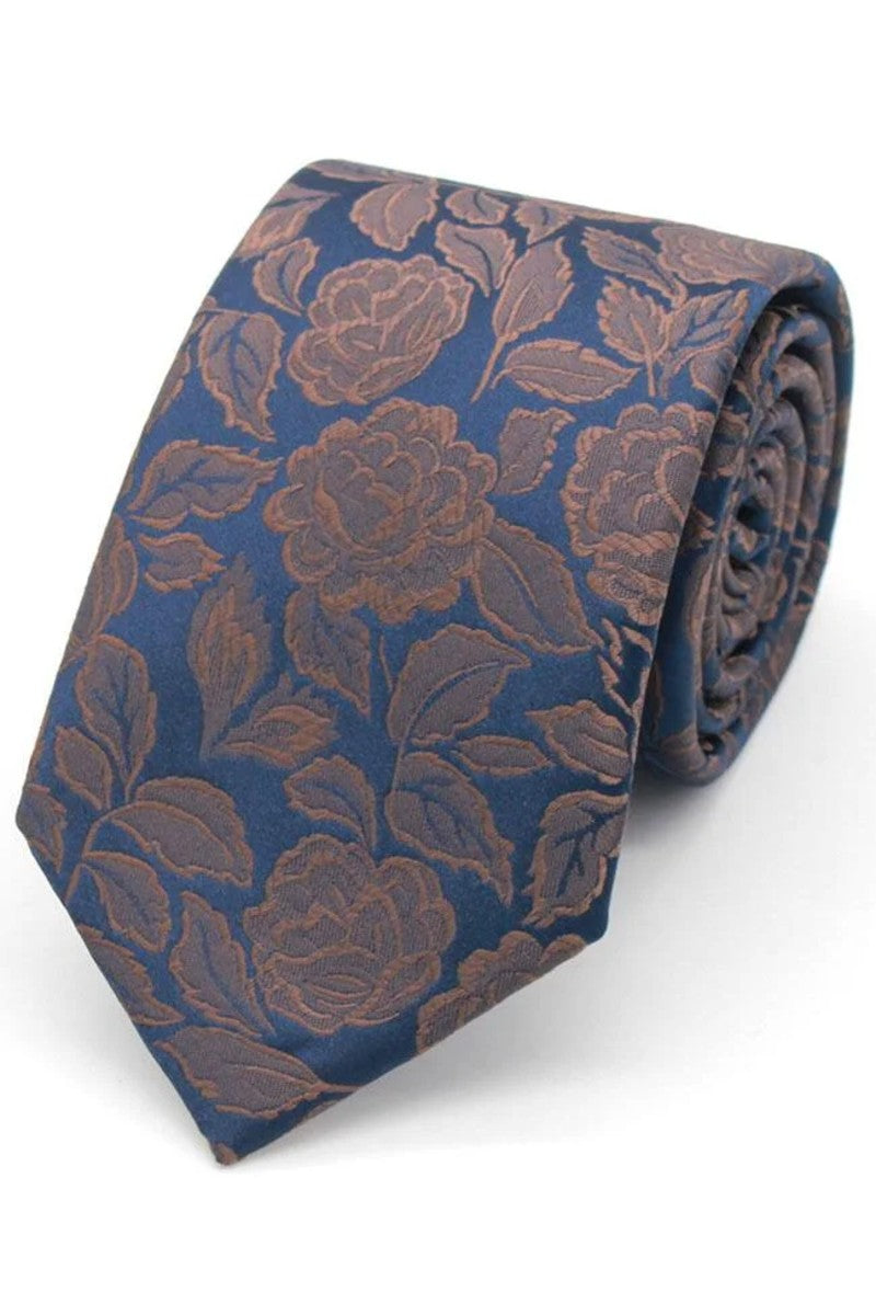 Rose On Navy Tie
