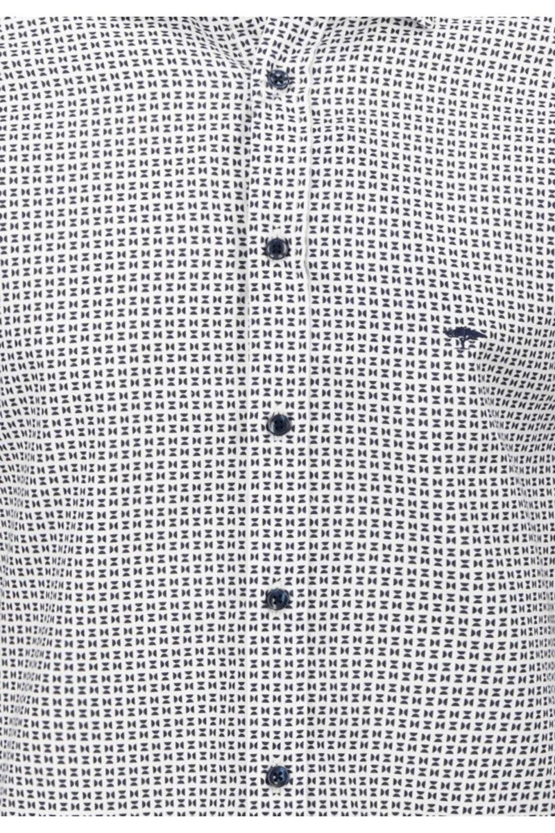 Fynch-Hatton Geometric Print Shirt- Dark Navy