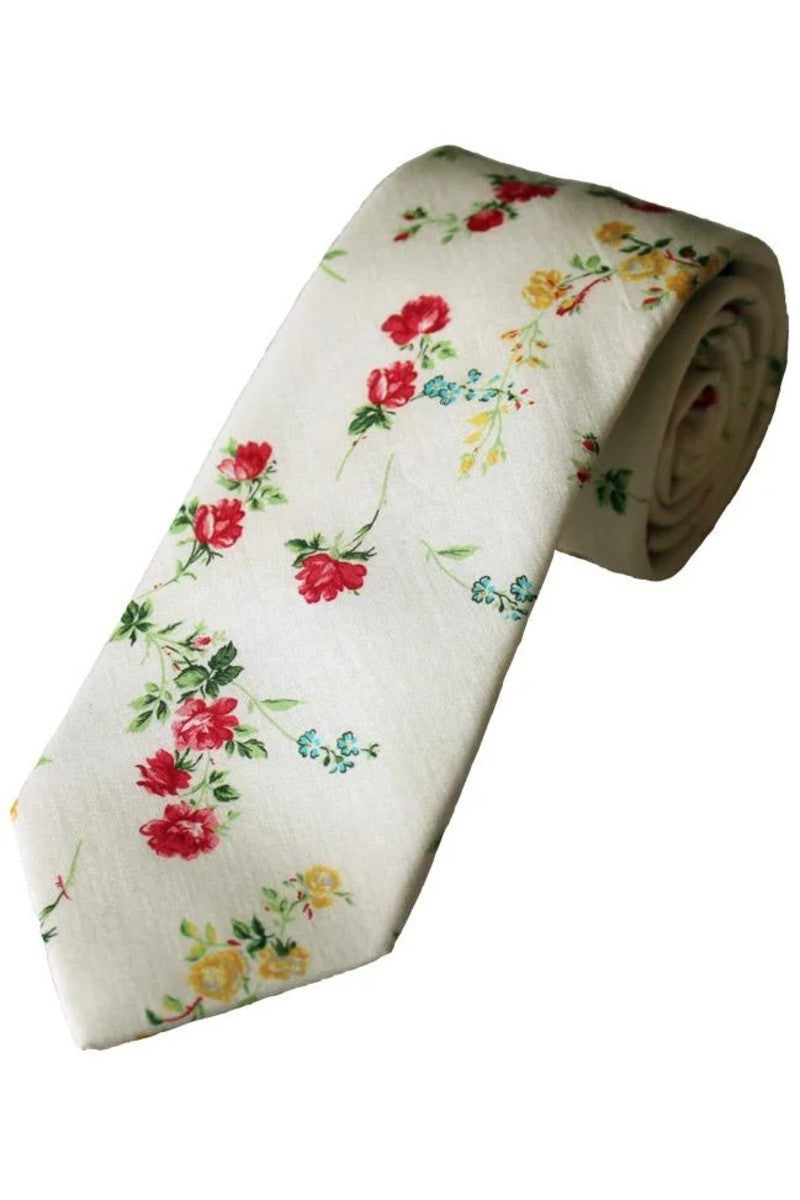 Boys Cream Liberty Print Tie