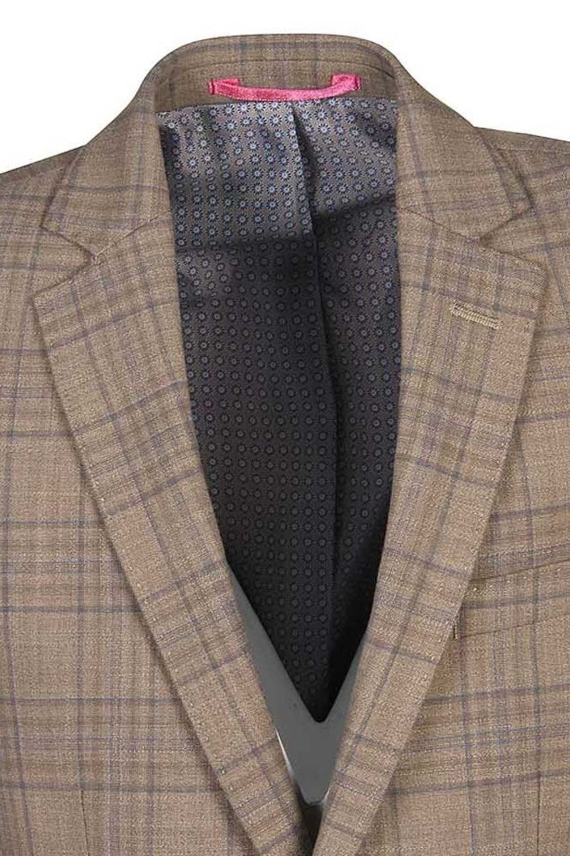 Boys Ninety78 Beige Check Blazer