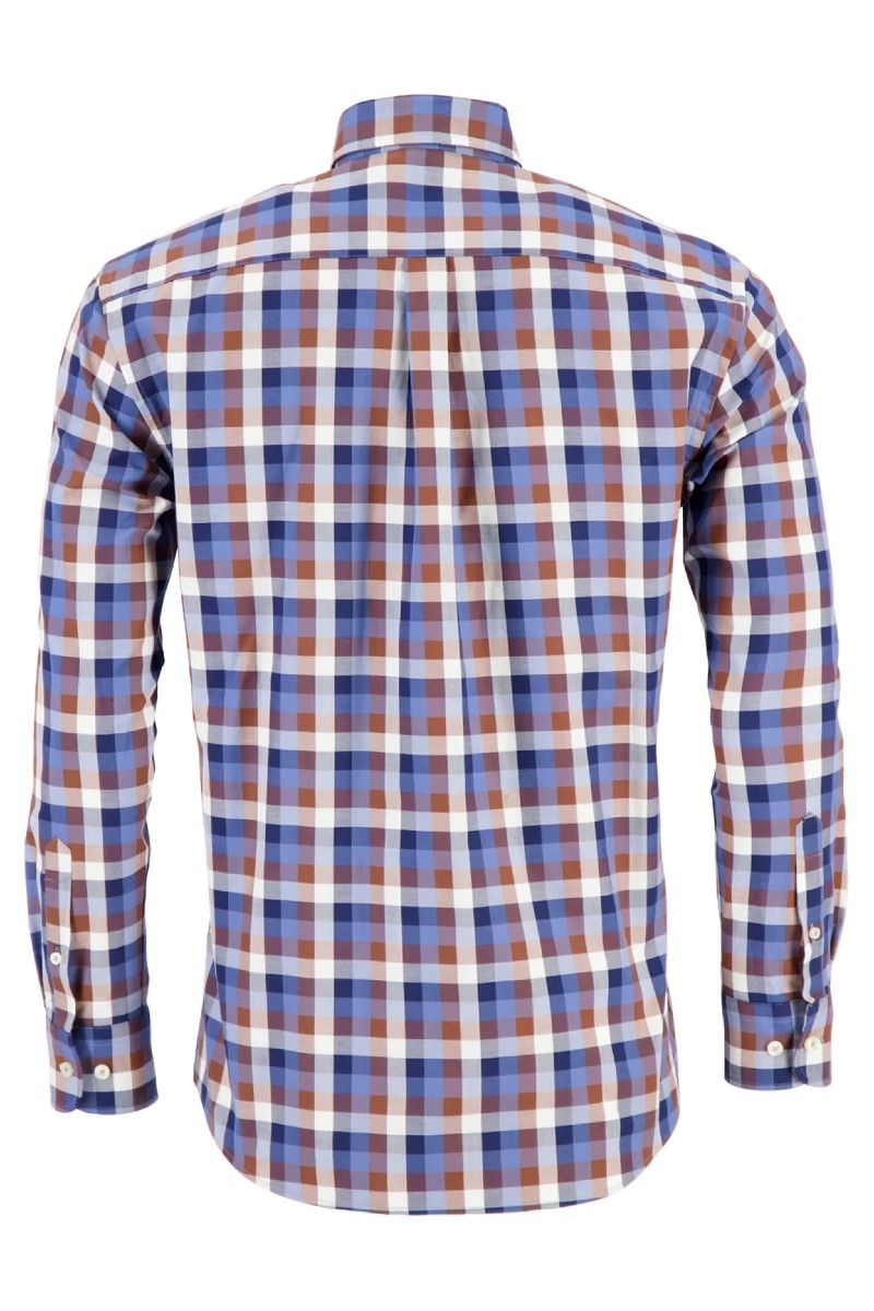 Fynch Hatton-MidBlue Checked Shirt