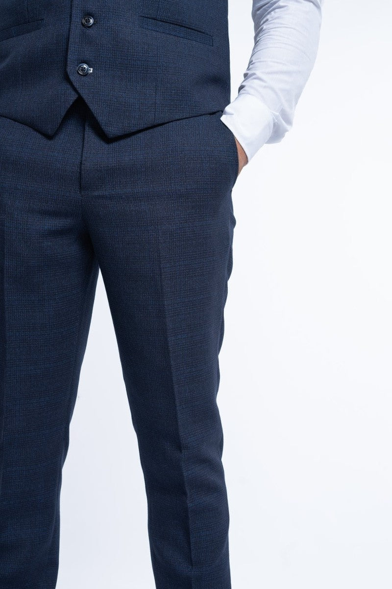 Men's Blue Grisaille Wool Trousers | Boggi Milano