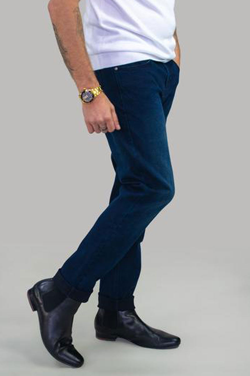 Elliot Navy Stretch Slim Fit Jeans - EsquireFormalWear