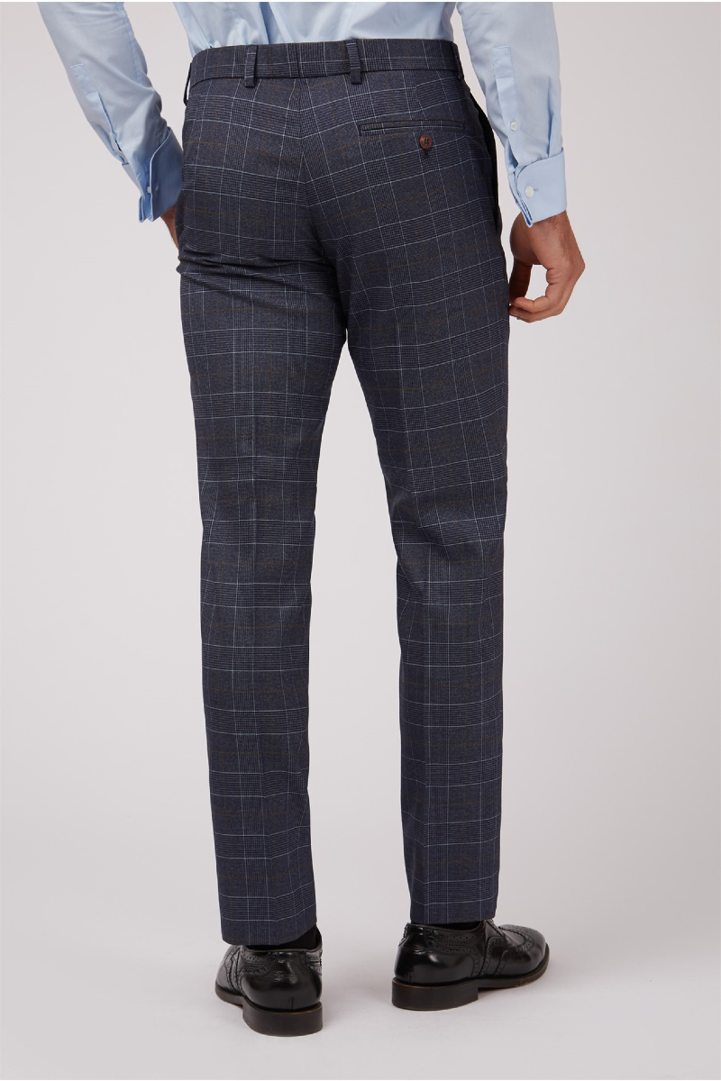 Dark Blue Checked Trouser