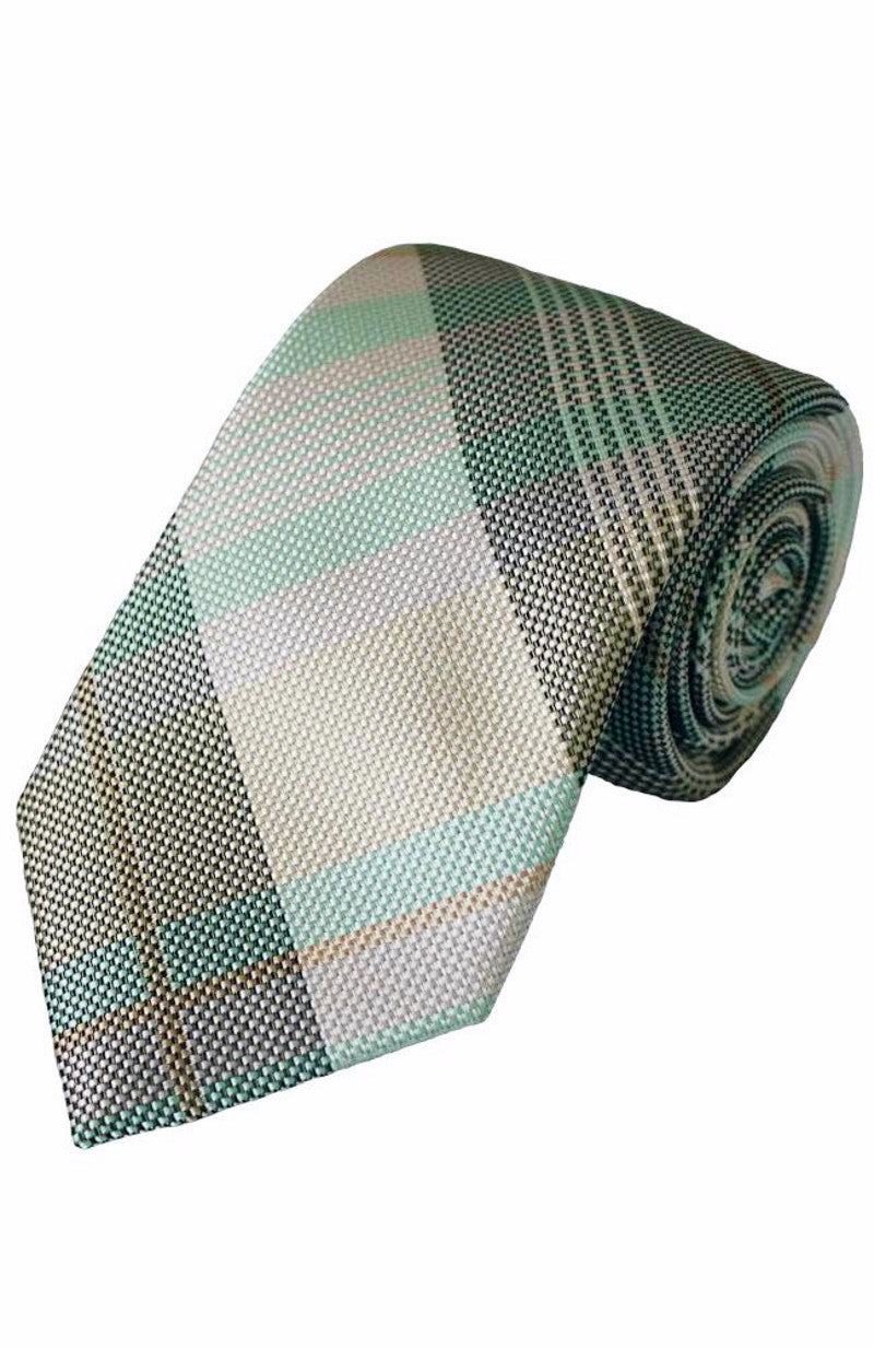 Mint Green Check Tie
