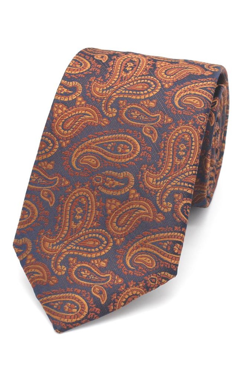 Rust Paisley Print Tie