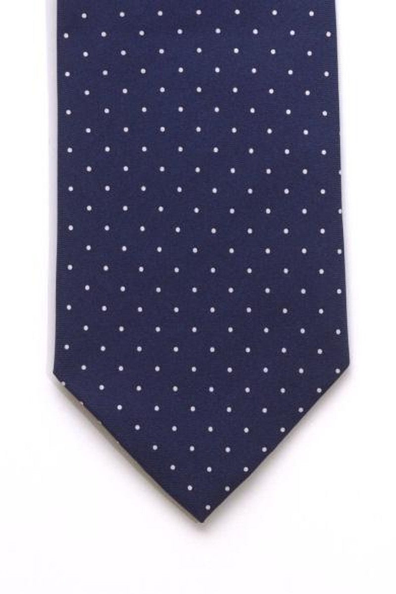Navy Blue Polka Tie