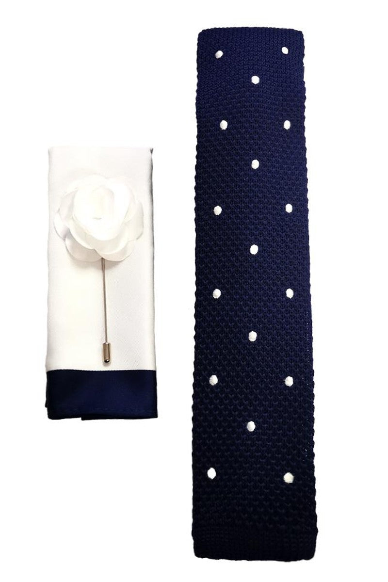 Navy Knitted Tie Set