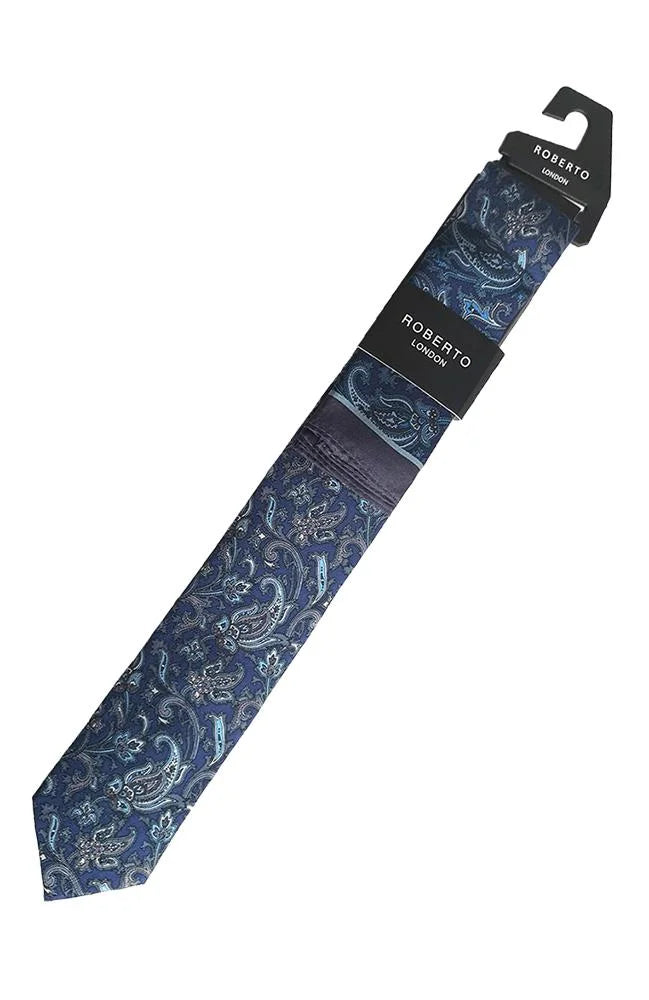 Blue Silk Tie Set
