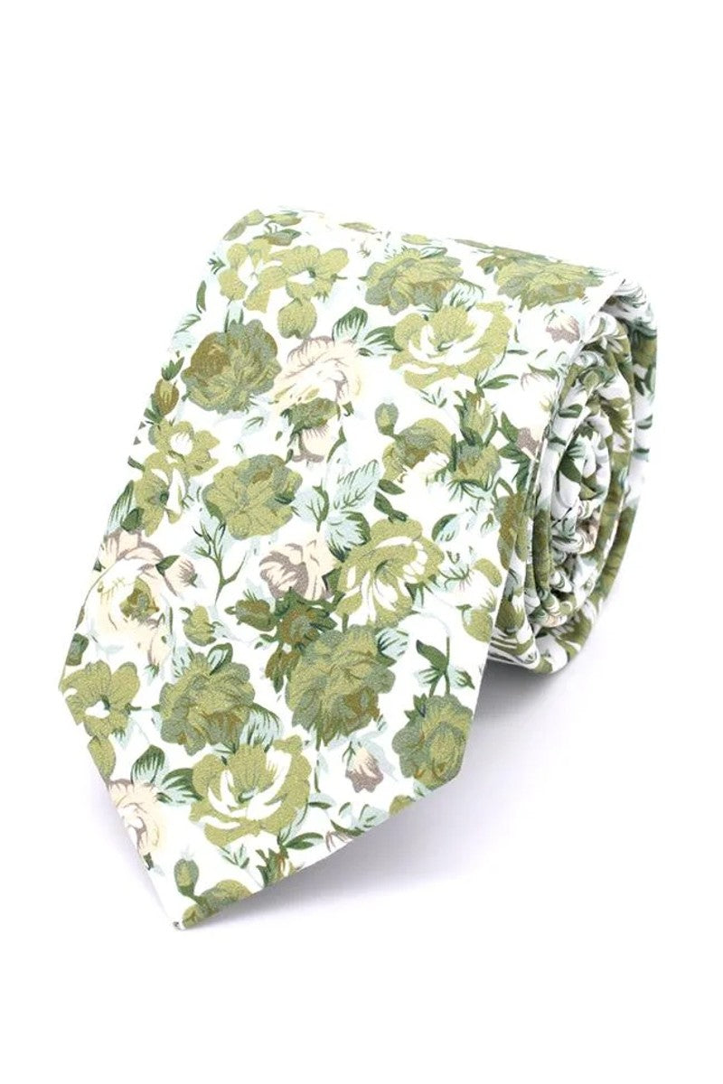 Floral Sage Green Tie