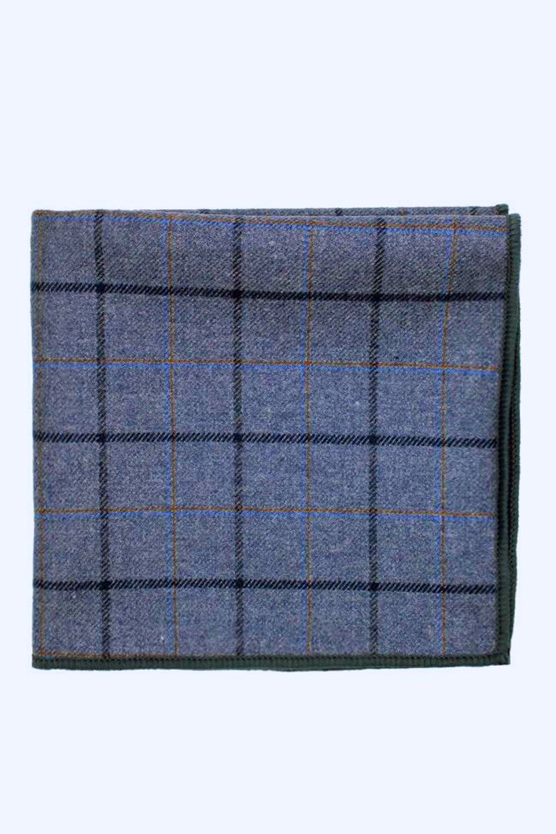 Blue Tweed Pocket Square