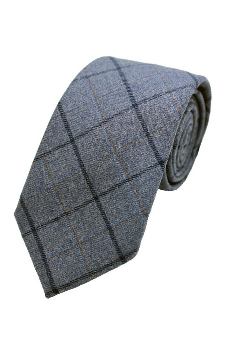 Blue Check Wool Tie