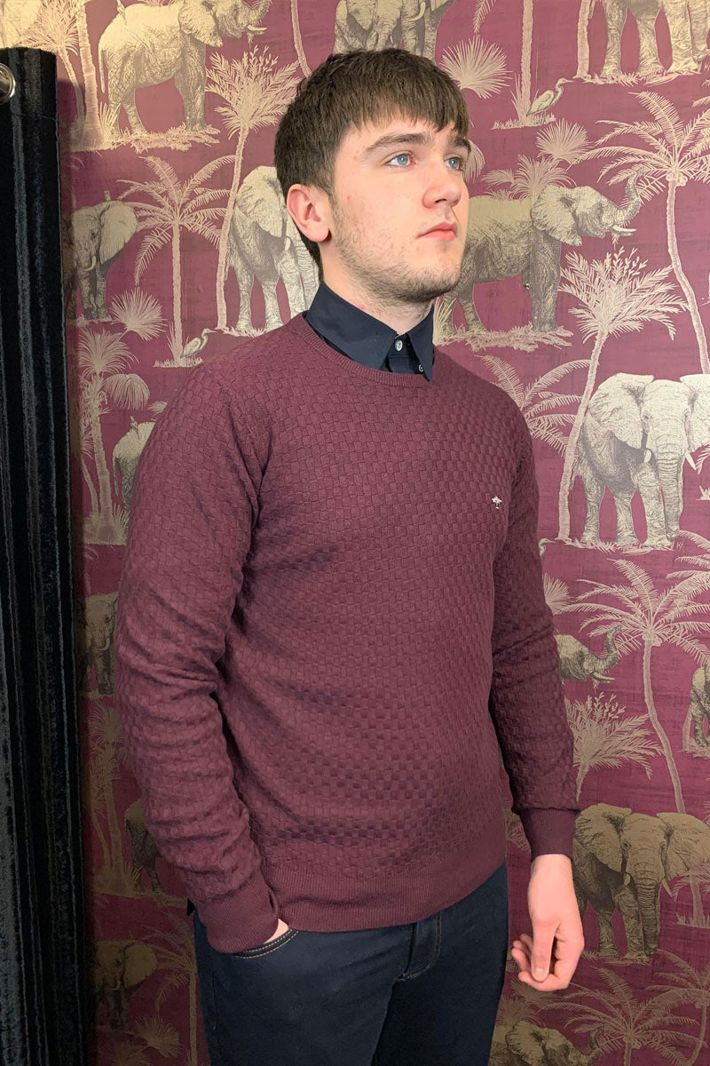 Wine Cable Knit Fynch Hatton Jumper